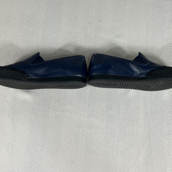 PRADA WOMEN BLUE LEATHER SLIDE ON CLASSIC SPORT LOAFERS MADE IN ITALY 35 US 5.5 - Picture 9 of 11
